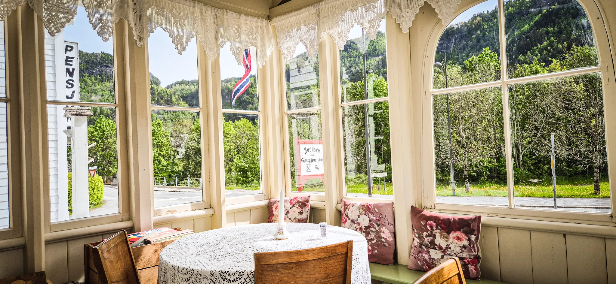 photo of the living room with the view outside